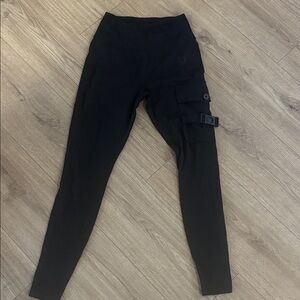 FirmAbs Black High-Waisted Leggings with Side Pocket
